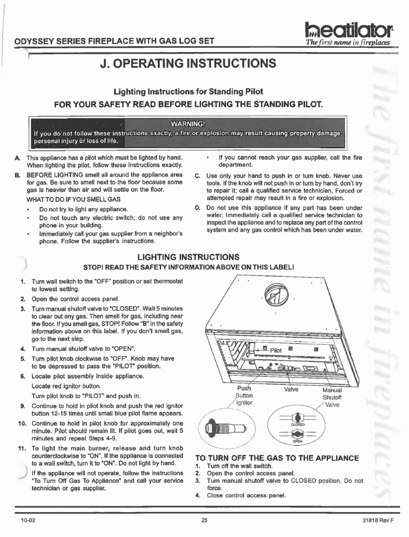 Heatilator ODYSSEY SERIES User manual