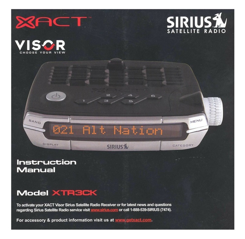 Sirius Satellite Radio XTR3CK User manual Sirius Satellite Radio XTR3CK User manual