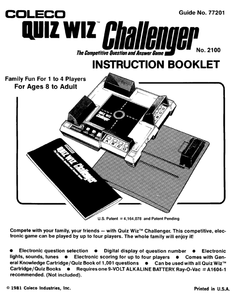 Coleco Quiz Wiz Challenger User manual