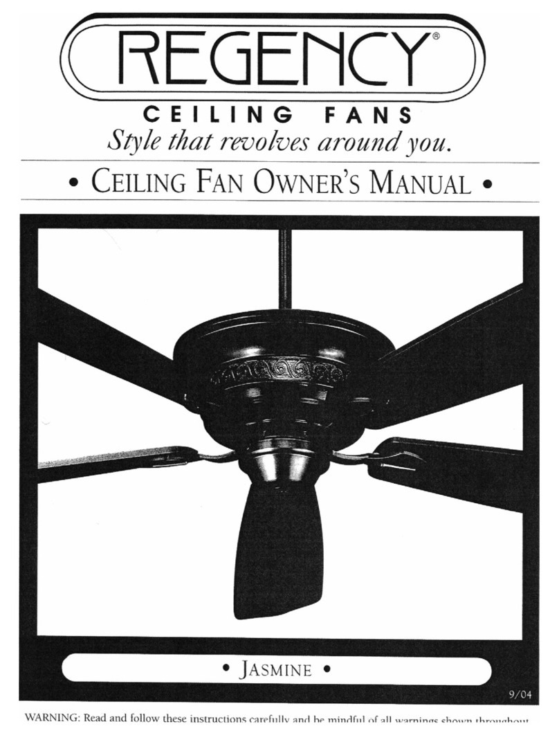 Regency Ceiling Fans Jasmine owner's manual