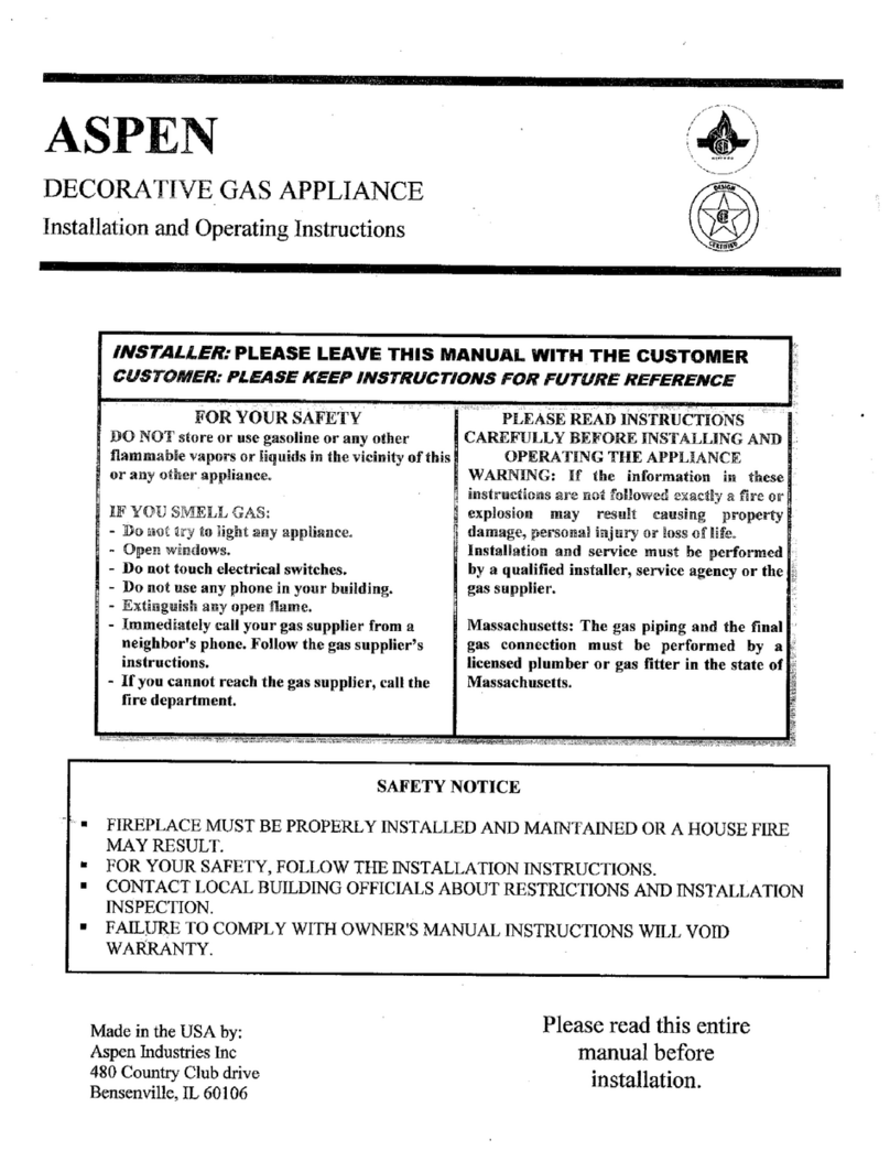 Aspen Royal Installation and operating instructions