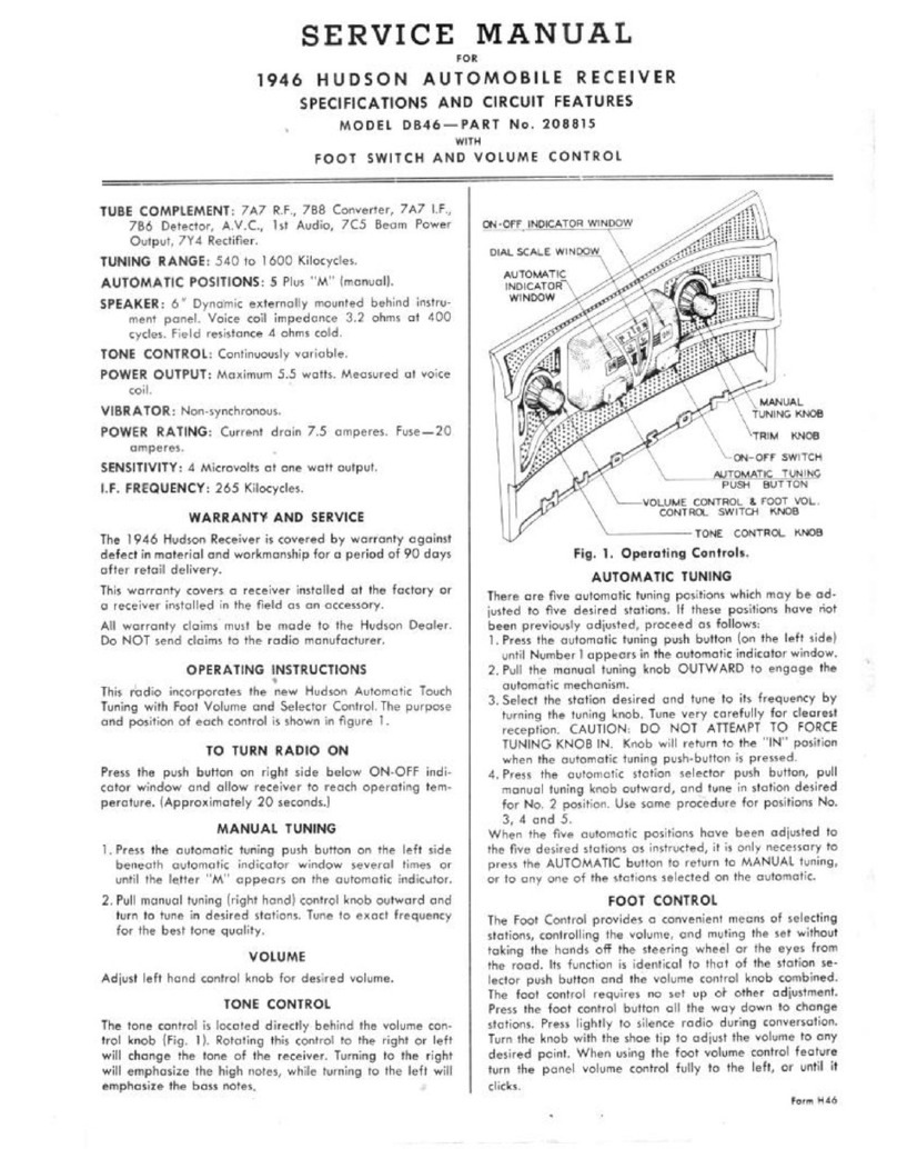Hudson D846 Service manual