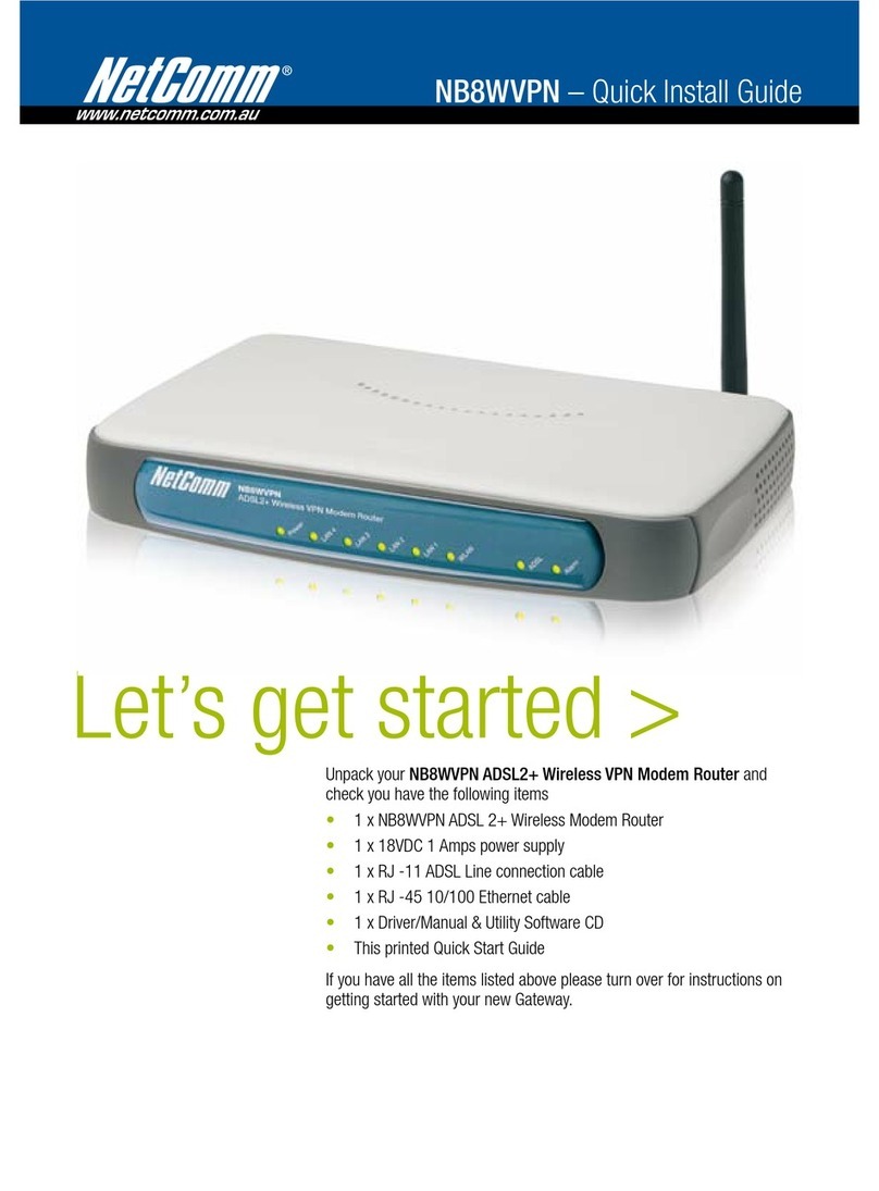 NetComm NB8WVPN Quick install guide