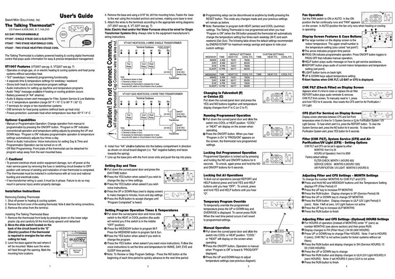 SmartWay Solutions The Talking Thermostat VT1007 user guide