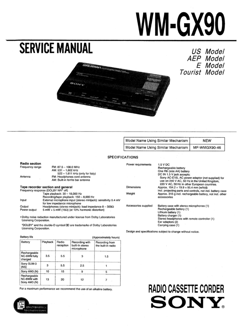 Sony WM-GX90 User manual