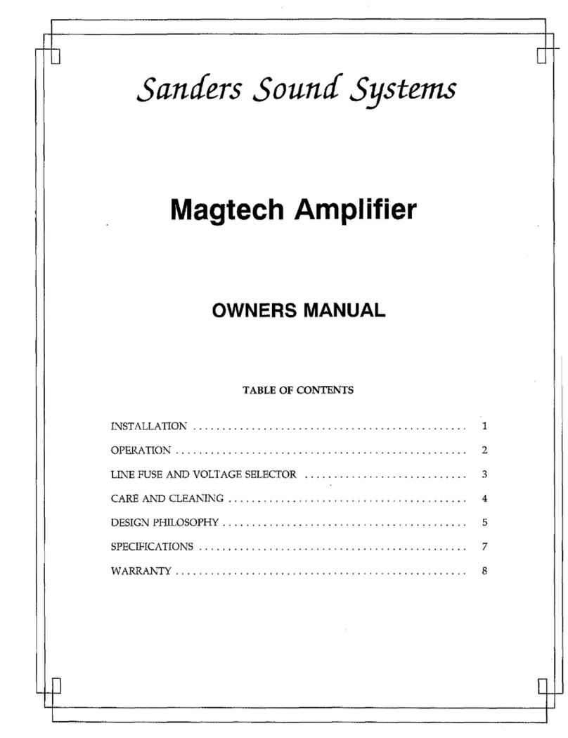 Sanders Sound Systems Magtech owner's manual