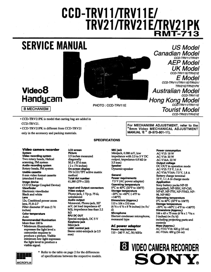 Sony CCD-TRV11 - Video Camera Recorder 8mm User manual
