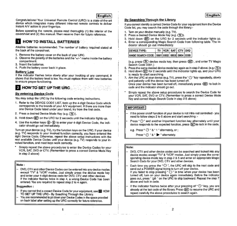 Remotec BW-0930 User manual