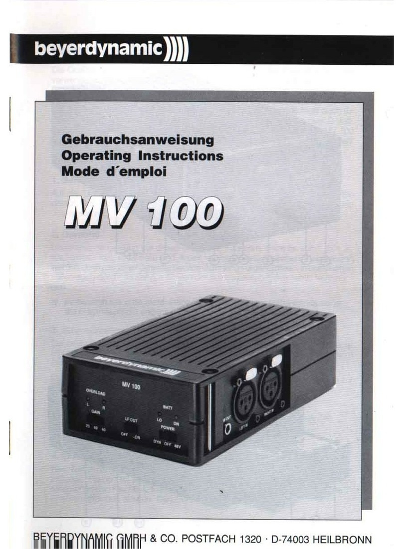 Beyerdynamic MV 100 operating instructions