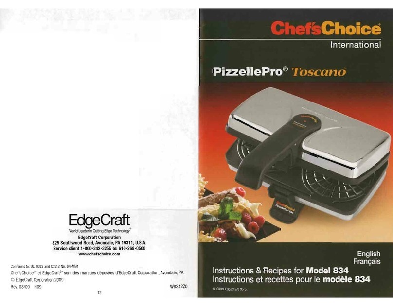 Chef's Choice PizzellePro Toscano 834 Instructions & recipes