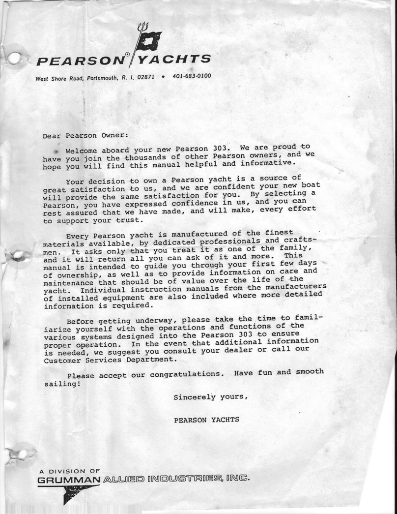 Pearson 303 owner's manual