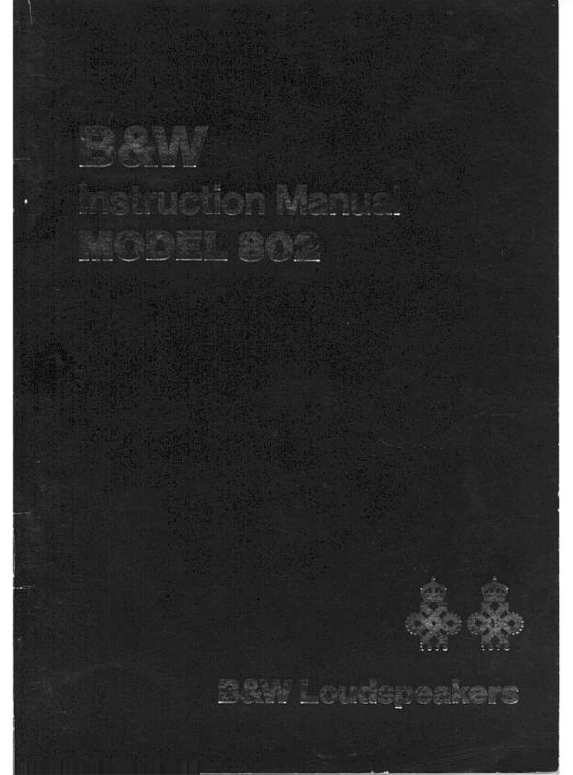 B&W electronics 802 instruction manual