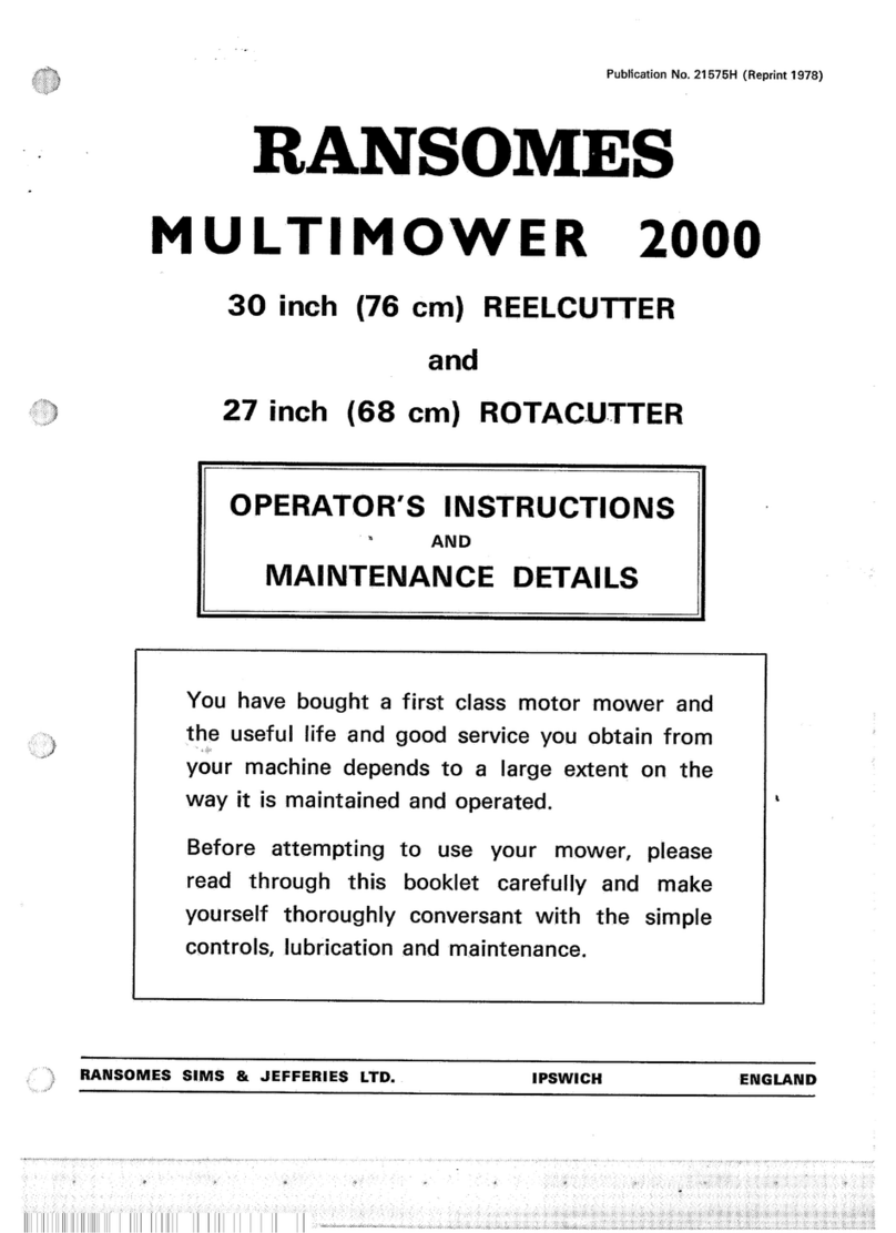 Ransomes Multimower 2000 Operator instructions
