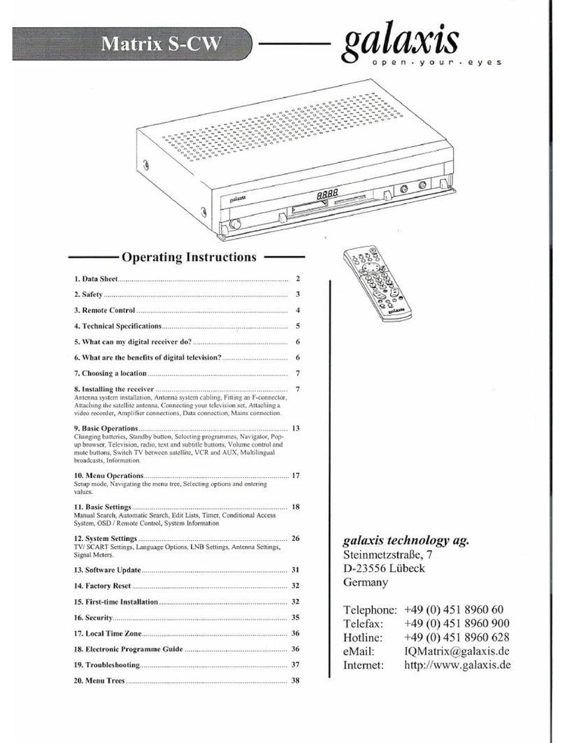 Galaxis Matrix S-CW User manual