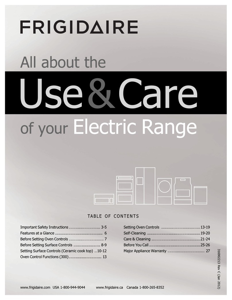 Frigidaire FFEF3017ZW Owner's manual