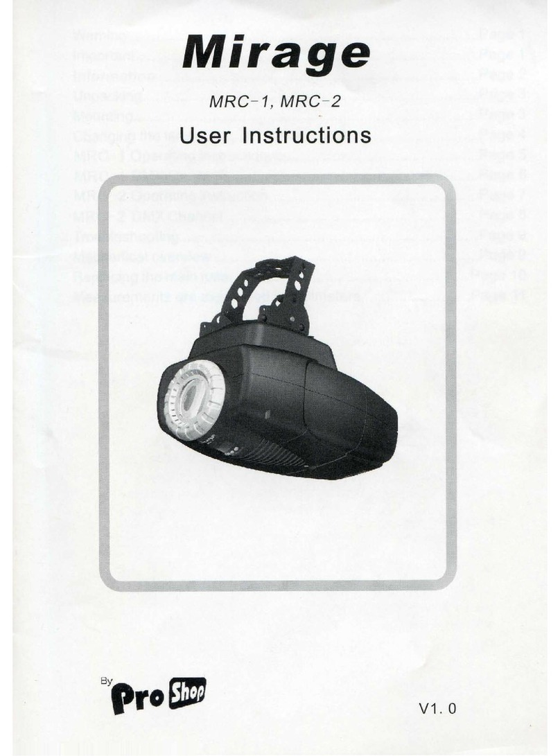 Mirage MRC-1 User instructions
