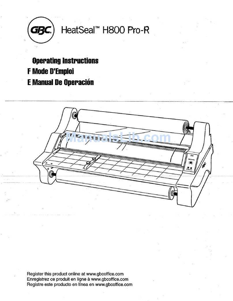 GBC HEATSEAL H800 PRO-R operating instructions