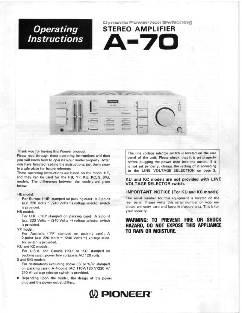 Pioneer A-70 operating instructions
