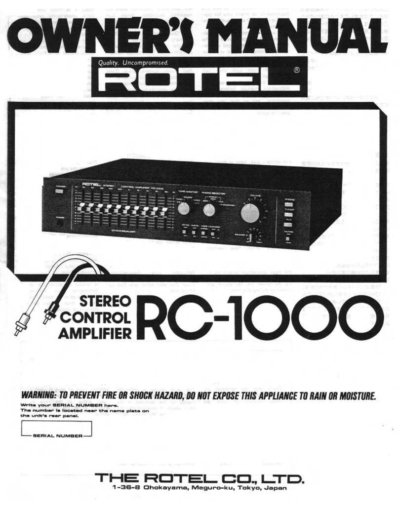Rotel RC-1000 User manual Rotel RC-1000 User manual