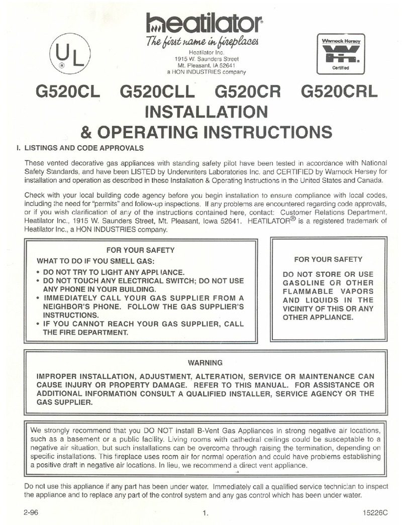 Heatilator G520CL Manual