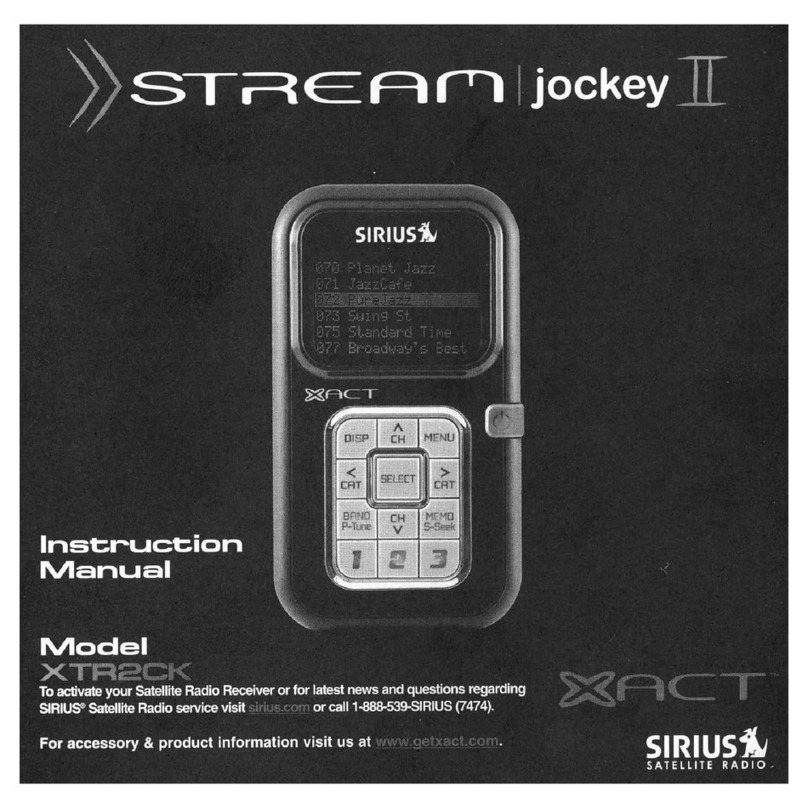 Sirius Satellite Radio Stream Jockey II XTR2CK User manual Sirius Satellite Radio Stream Jockey II XTR2CK User manual