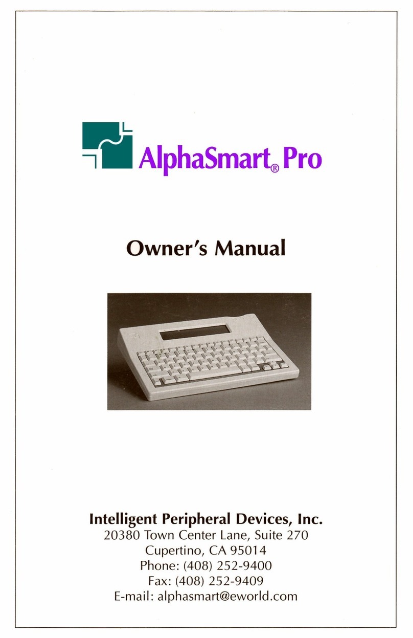 Intelligent Peripheral Devices AlphaSmart Pro owner's manual
