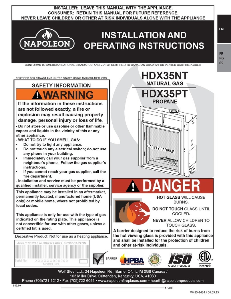 Napoleon HDX35NT Installation and operating instructions Napoleon HDX35NT Installation and operating instructions