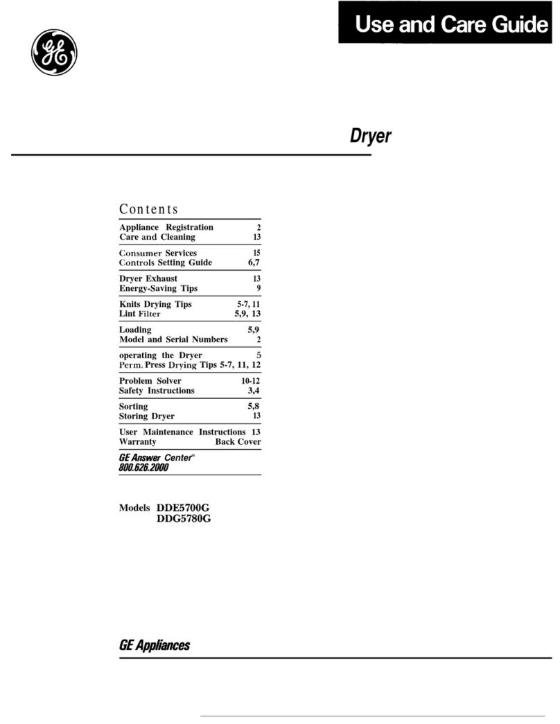 GE Appliances DDE5700G User manual
