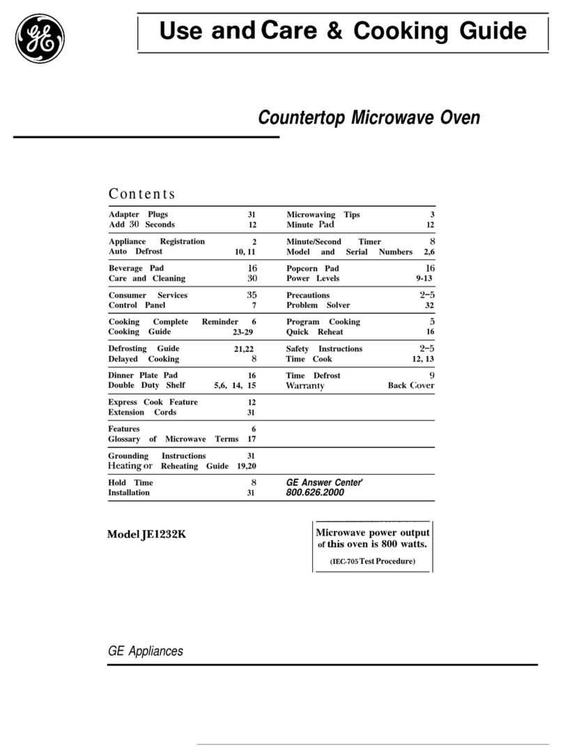 GE JE1232K Use and care manual