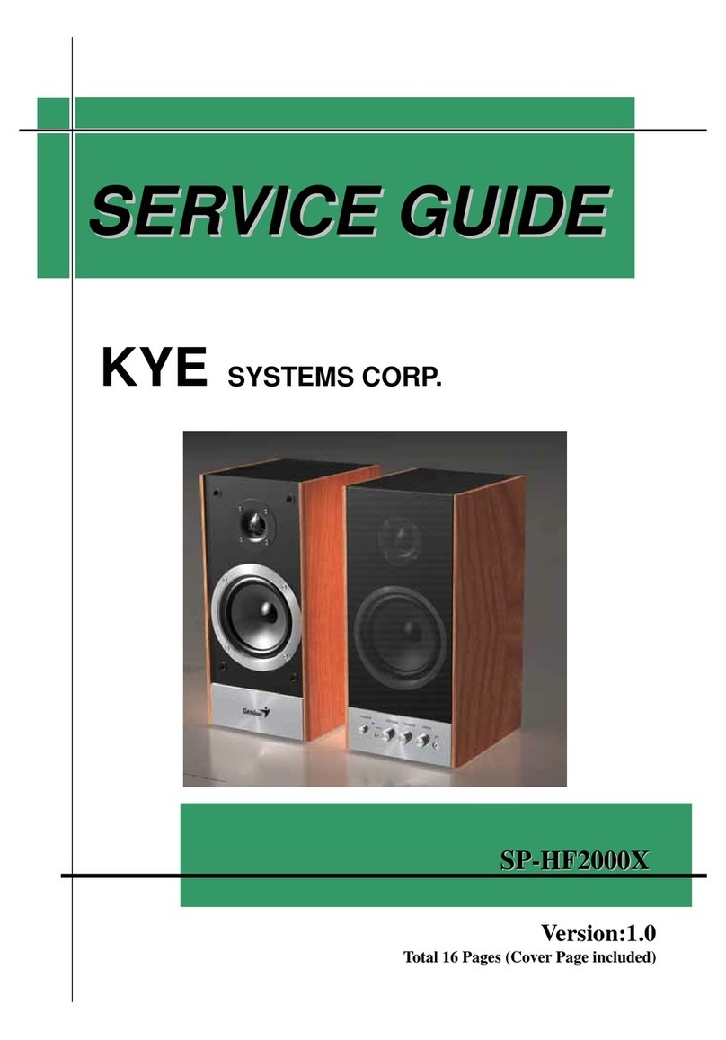 Genius KYE Systems SP-HF2000X Service guide