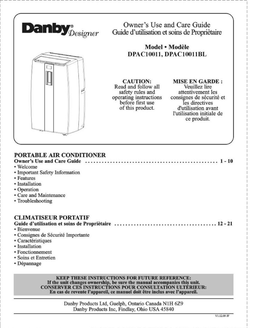 Danby DESIGNER DPAC10011BL Owner's use and care guide