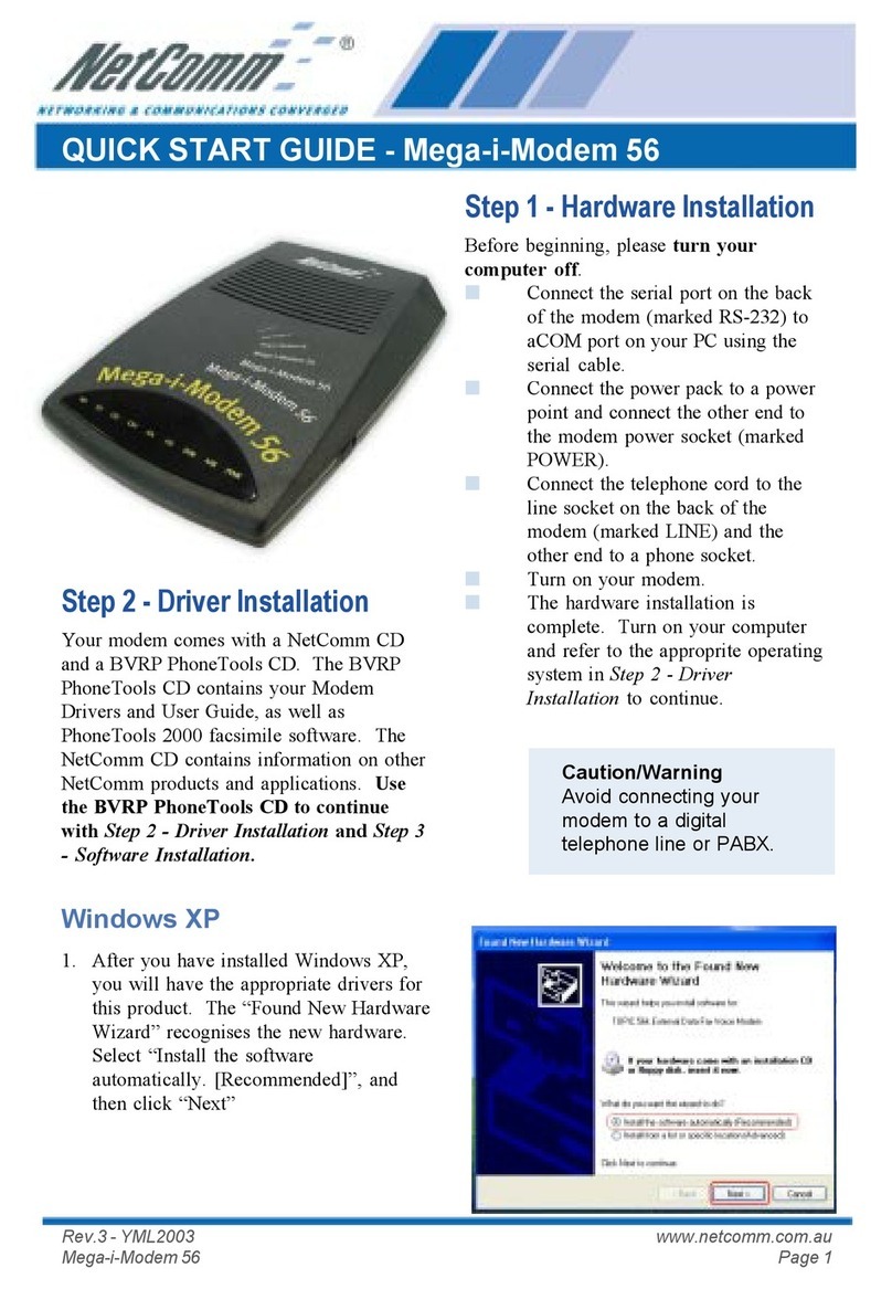 NetComm Mega-i-Modem 56 User manual
