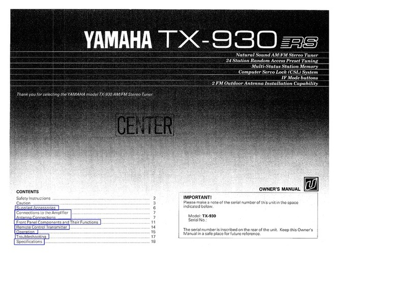 Yamaha TX-930 RS User manual