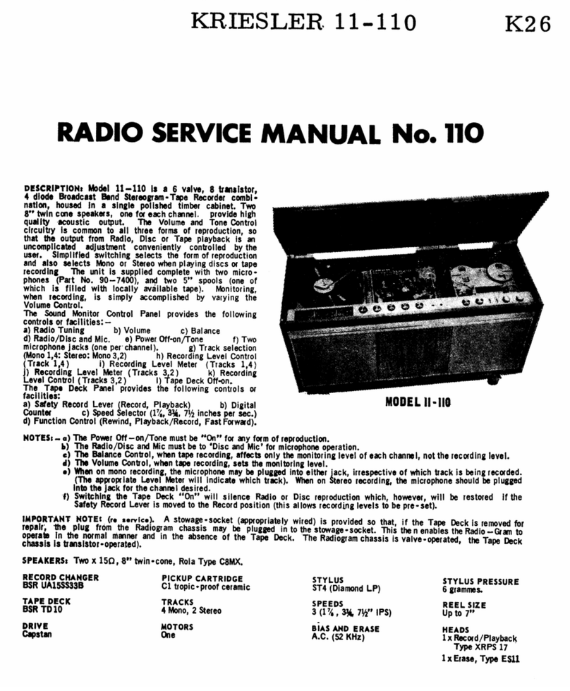 Kriesler 11-110 Service manual