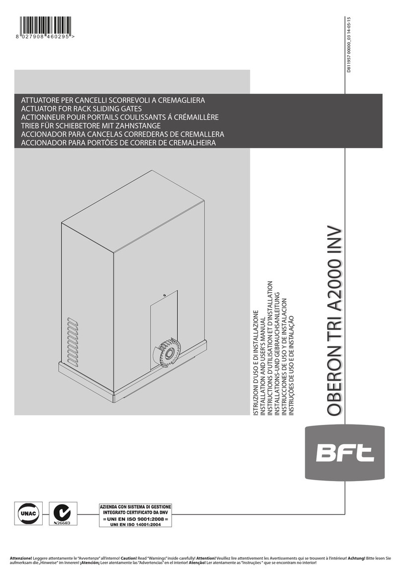 BFT OBERON TRI A2000 INV Installation and user manual