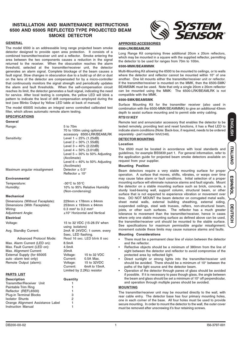 System Sensor 6500S User manual
