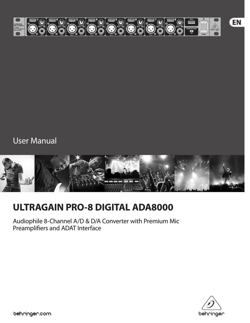 Behringer ULTRAGAIN PRO-8 DIGITAL ADA8000 User manual
