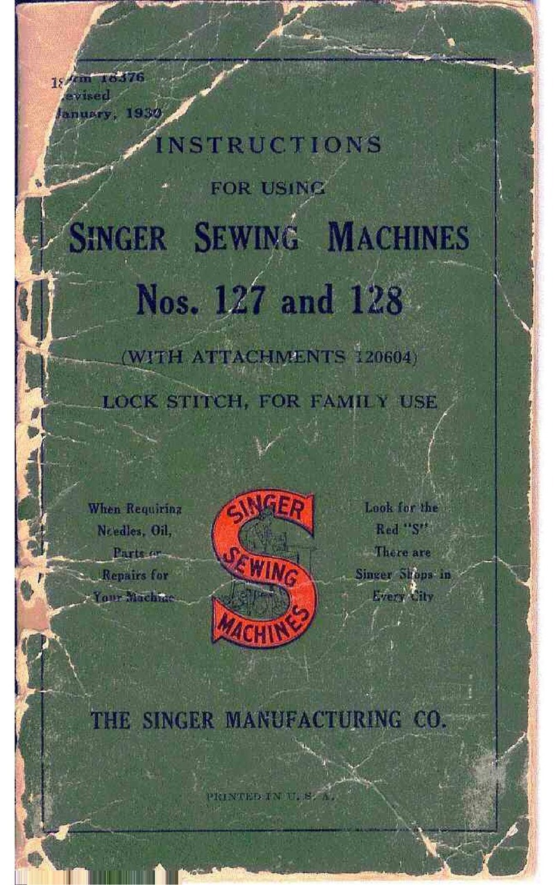 Singer 128 Installation and operation manual Singer 128 Installation and operation manual