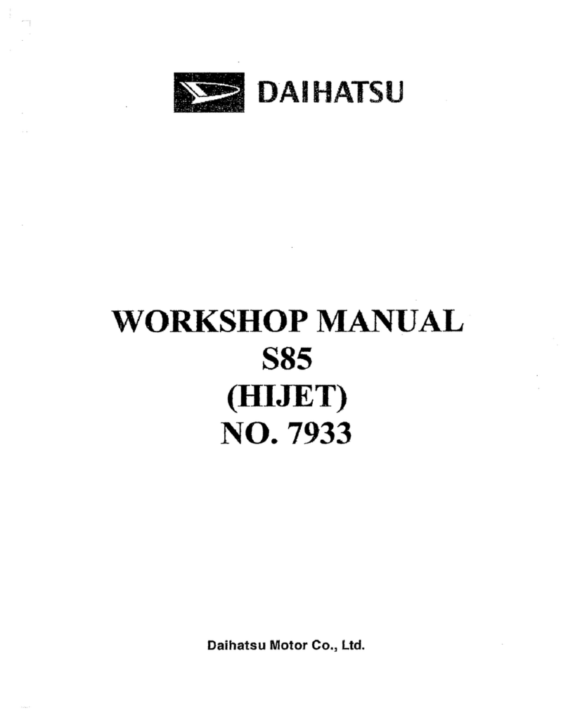 Daihatsu S85 Instruction manual Daihatsu S85 Instruction manual