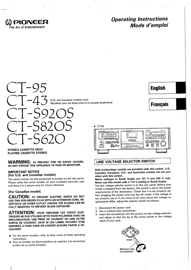 Pioneer CT-S920S User manual Pioneer CT-S920S User manual