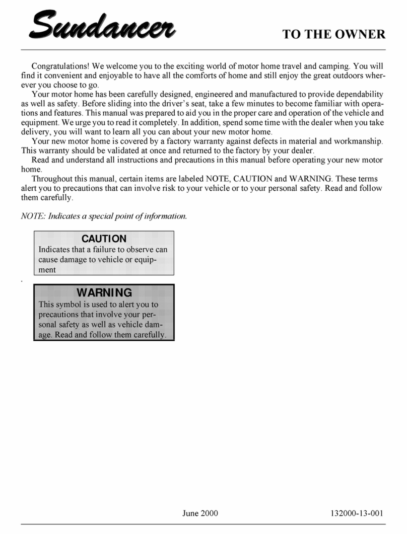 Winnebago Sundancer Operator's manual