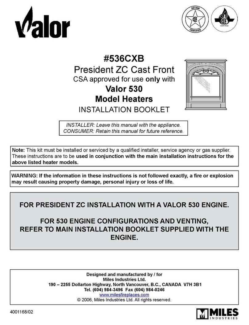 Valor 530 536CXB Installation and operation manual