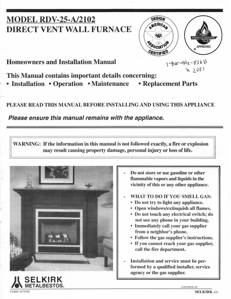 Selkirk RDV-25-A/2102 Homeowner and installation manual