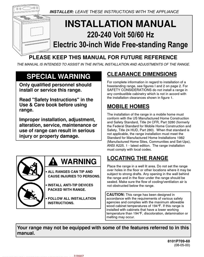 Maytag MER4351AGW installation manual