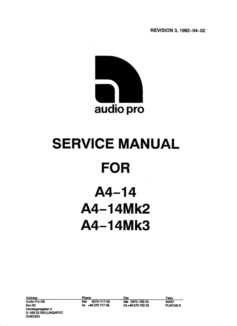 Audio Pro A4.14 Zero Service manual