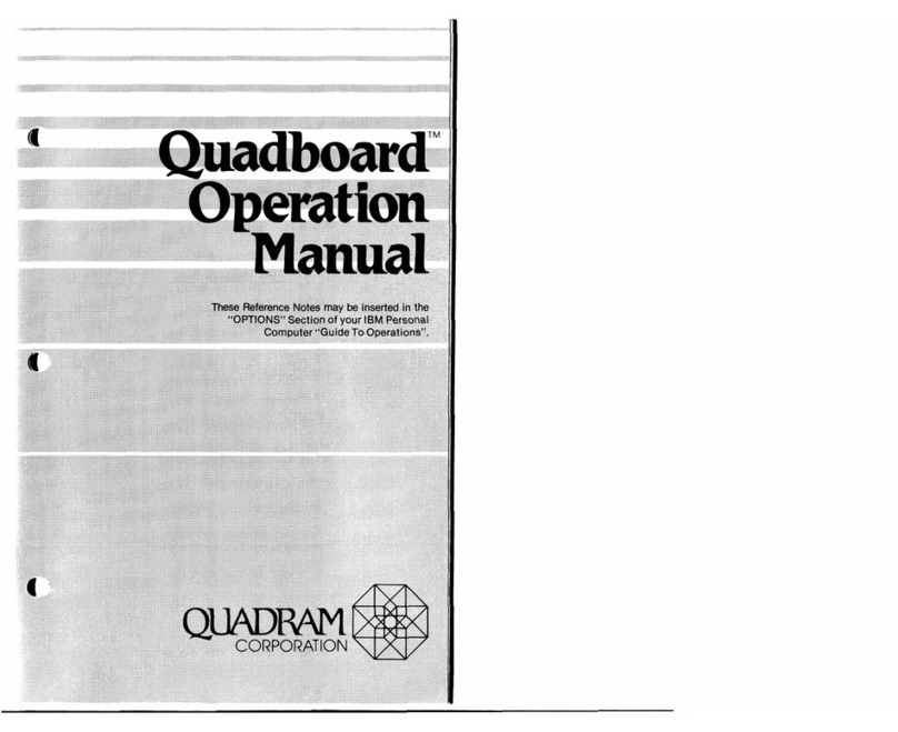 Quadram Quadboard Operation manual