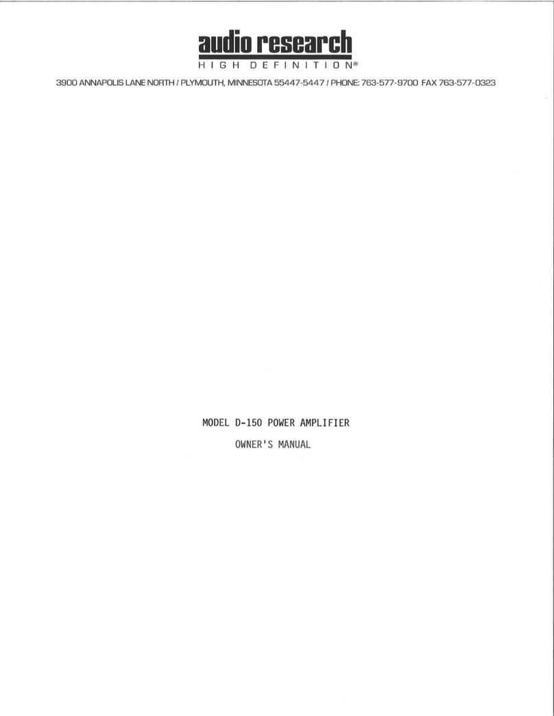 Audio Research D-150 User manual