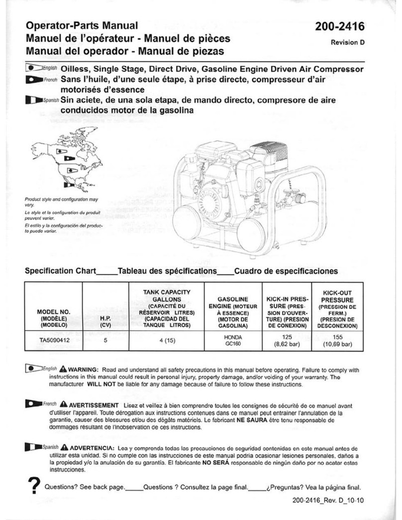 Powermate TA5090412 Operator's & parts manual