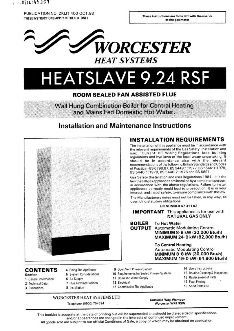 Worcester HEATSLAVE 9.24 RSF Installation and maintenance instructions