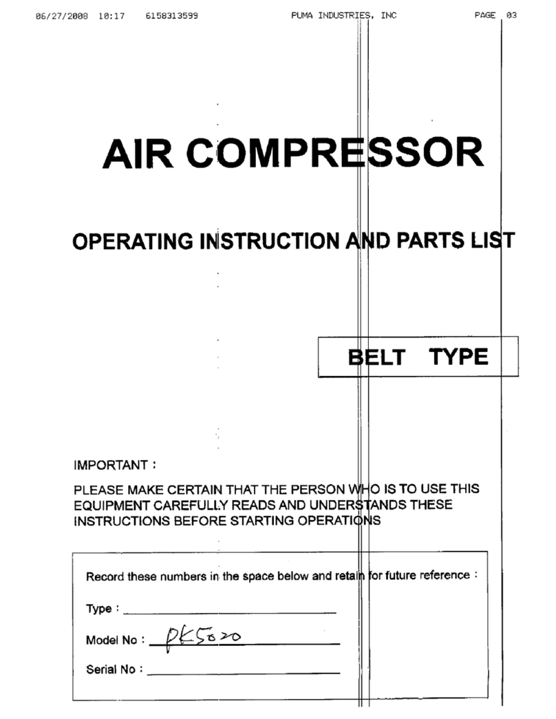 Puma pk5020 Operating instructions and parts list